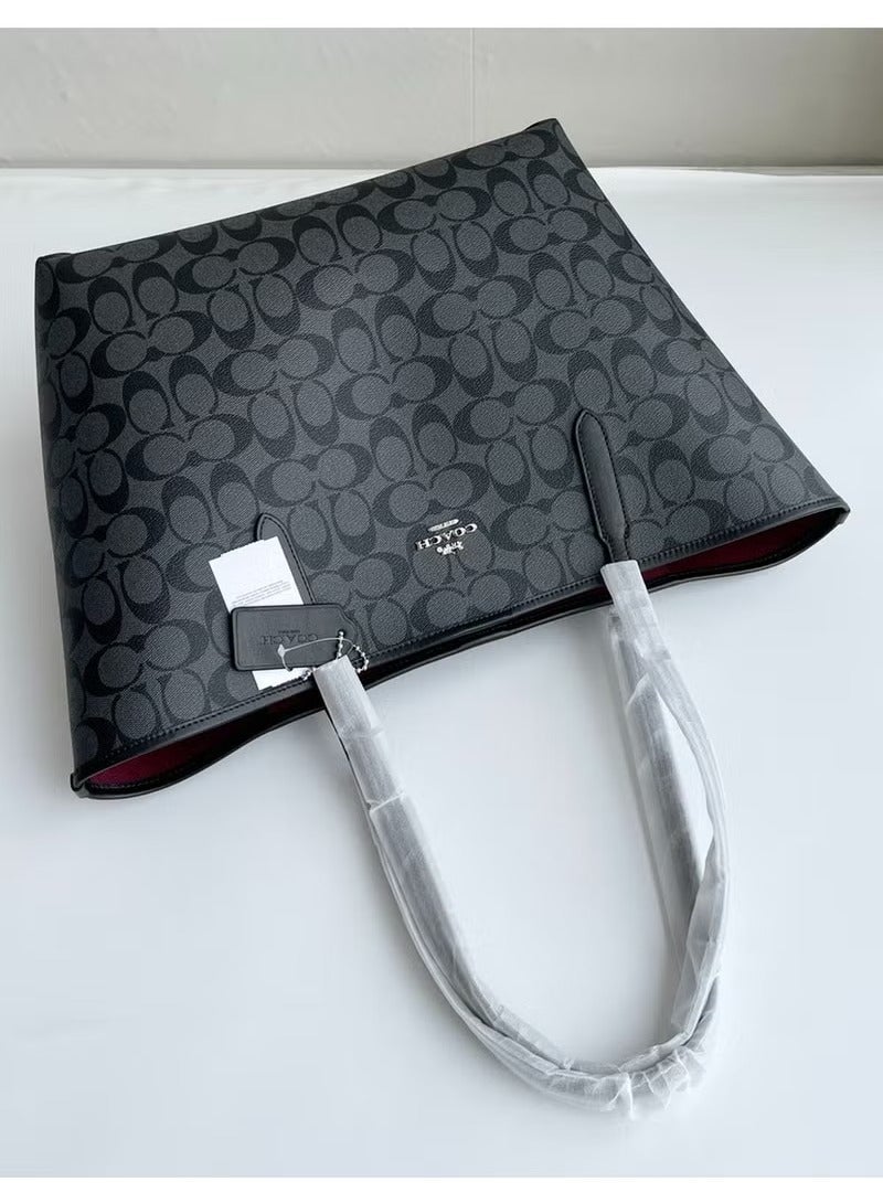 كوتش اوت ليت حقيبة توت كوتش شنط من القماش المميز للنساء، حقيبة كتف كبيرة الحجم، متعددة الاستخدامات، بسعة كبيرة، حقيبة توت - Image 3